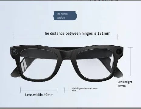 AI Camera Smart Glasses - Wearable Tech Fashion Eyewear, Black | WOW Store - Wow Store
