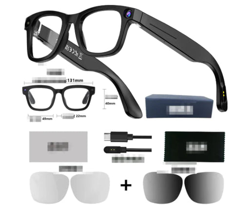 AI Camera Smart Glasses - Wearable Tech Fashion Eyewear, Black | WOW Store - Wow Store