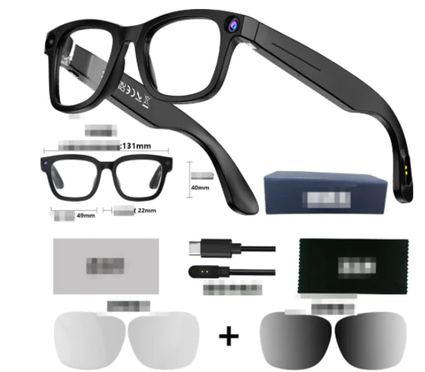 AI Camera Smart Glasses - Wearable Tech Fashion Eyewear, Black | WOW Store - Wow Store