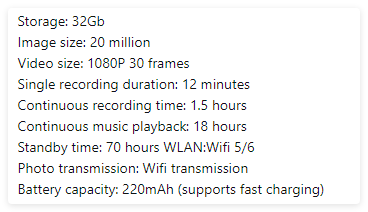 AI Camera Smart Glasses - Wearable Tech Fashion Eyewear, Black | WOW Store - Wow Store