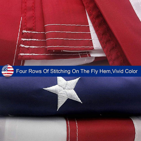 American Flag Outdoor Heavy Duty Embroidered Stars USA Flag - Wow Store