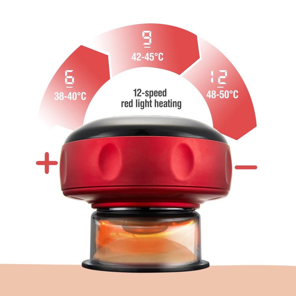 Red anti-cellulite therapy massager device with ergonomic handle design - Wow Store