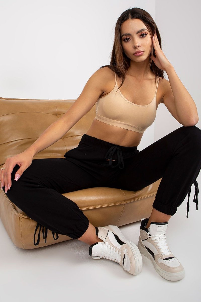 Activewear tracksuit trousers in black – lightweight joggers with elastic waistband and tapered legs – activewear joggers