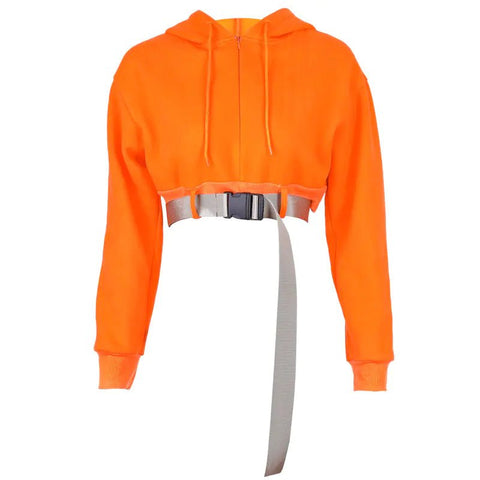 Autumn Women's Hoodie with Zipper and Hood - Orange - Wow Store - Wow Store