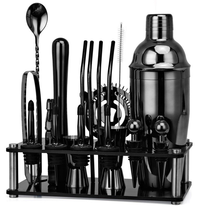 20-Piece Cocktail Shaker Bar Tool Set - Black