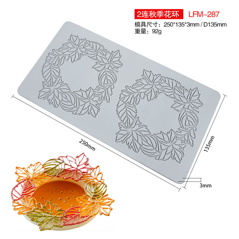 Geometric Oval Lace Silicone Tableware Mat