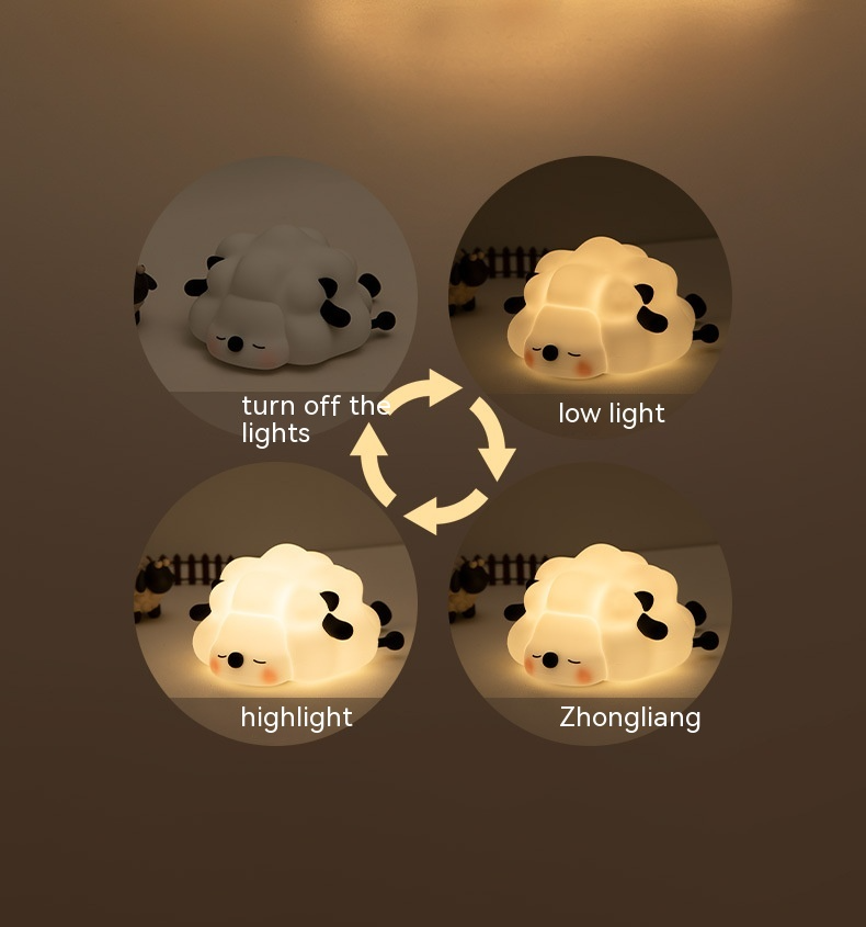 Silicone Sheep Night Light - Dimmable & Rechargeable