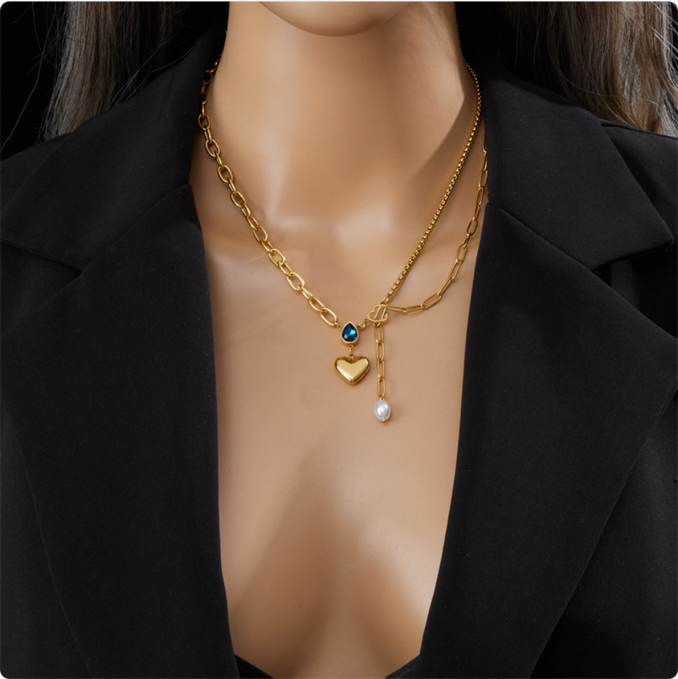Pearl Heart Pendant Necklace