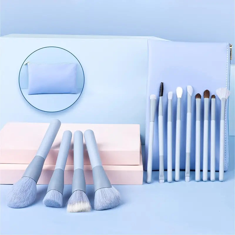 13-Piece Premium Synthetic Makeup Brush Set with Storage Bag
