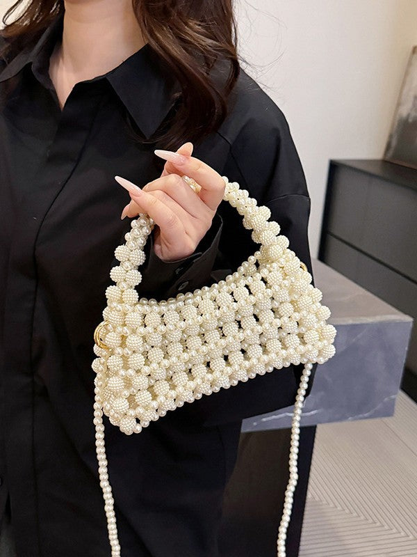 Beaded Pearl-Look Mini Handbag