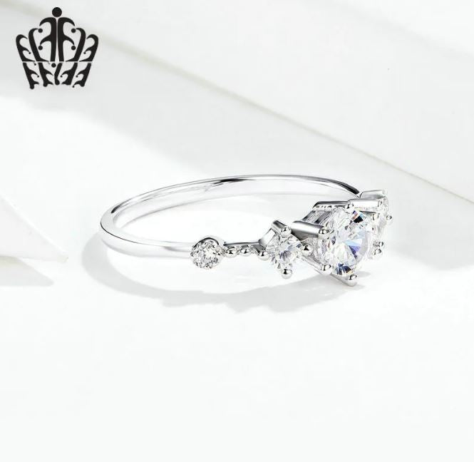 Zircon Platinum-Plated Statement Ring