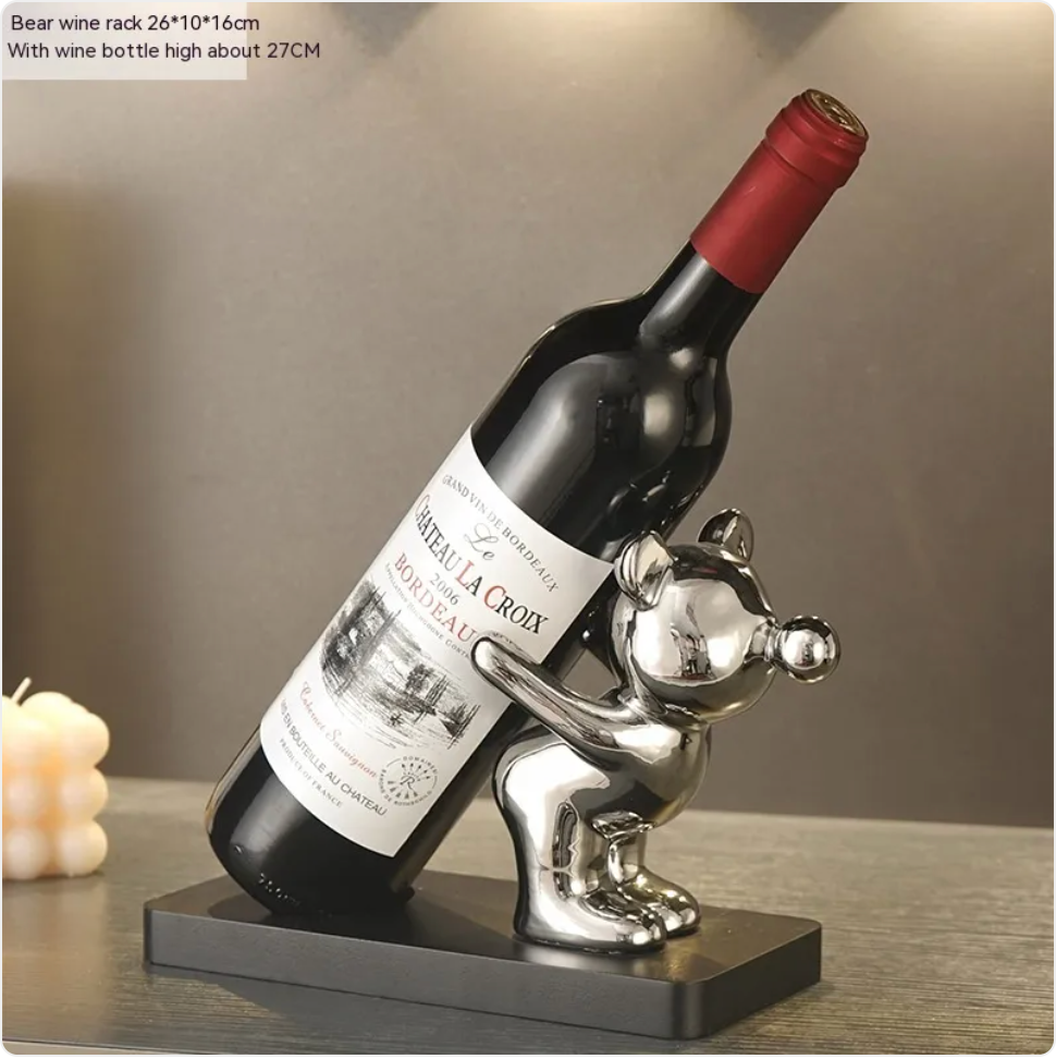 Luxury Bear Wine Rack - Ceramic Decorative Holder