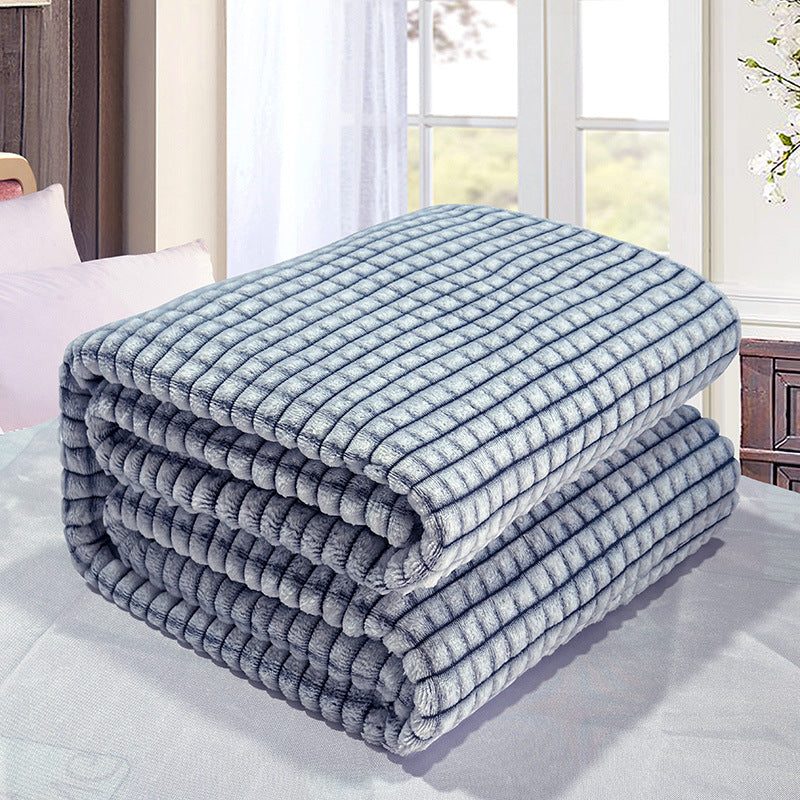 Waffle-Knit Coral Fleece Throw Blanket in gentleman gray