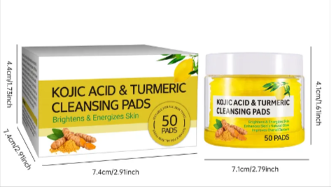 Turmeric Kojic Acid Cleansing Pads - 50 Piece Set