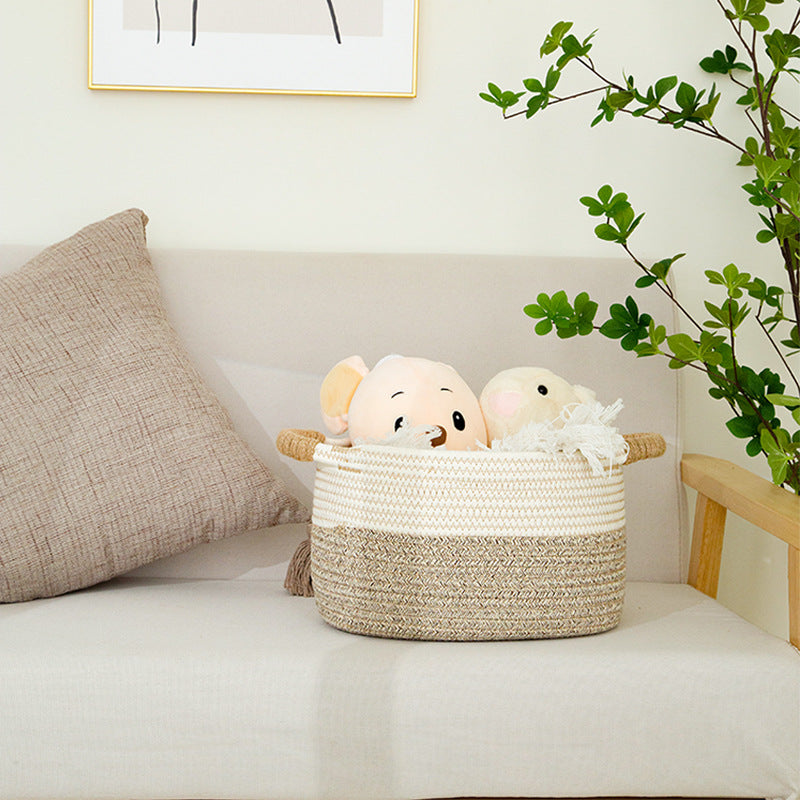Handmade Woven Cotton Rope Storage Basket