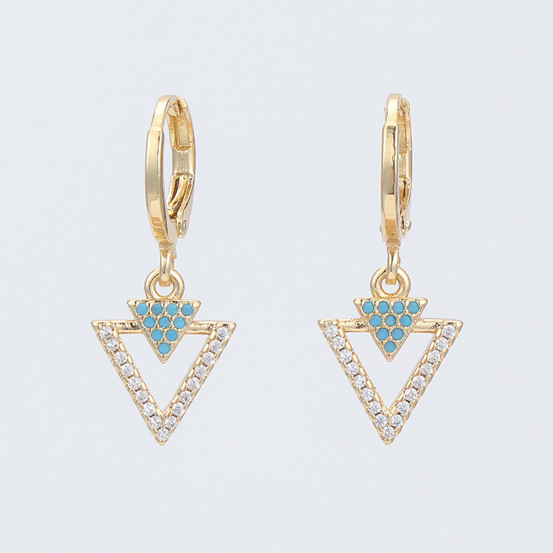 Geometric Zircon Ear Clips in 18K Gold-Plated