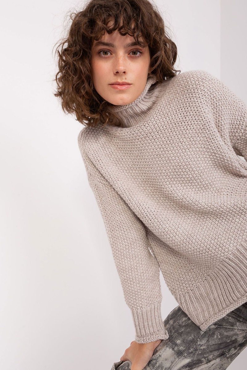 Badu Model 191420 Ribbed Knit Turtleneck Sweater - Wow Store