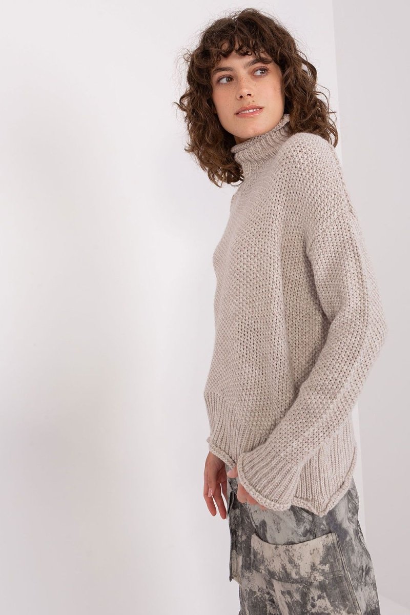 Badu Model 191420 Ribbed Knit Turtleneck Sweater - Wow Store