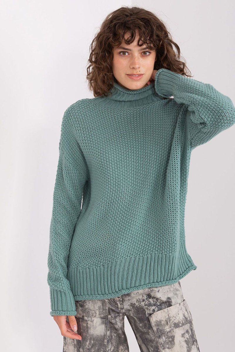 Badu Model 191420 Ribbed Knit Turtleneck Sweater - Wow Store