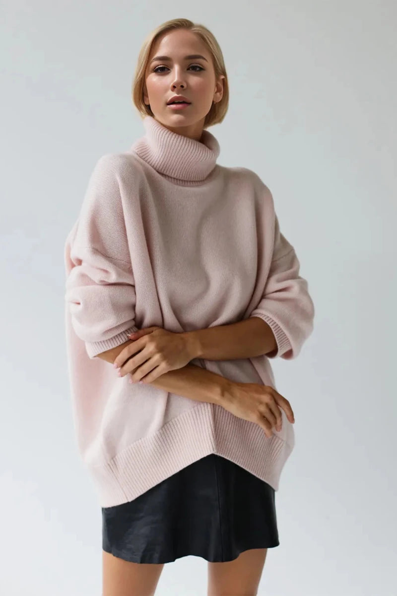 Basic Bae Turtleneck Dropped Shoulder Long Sleeve Sweater - Wow Store
