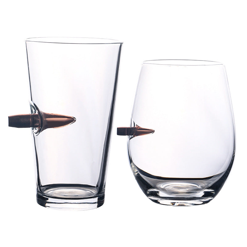 Crystal Whiskey Glass with Bullet Design