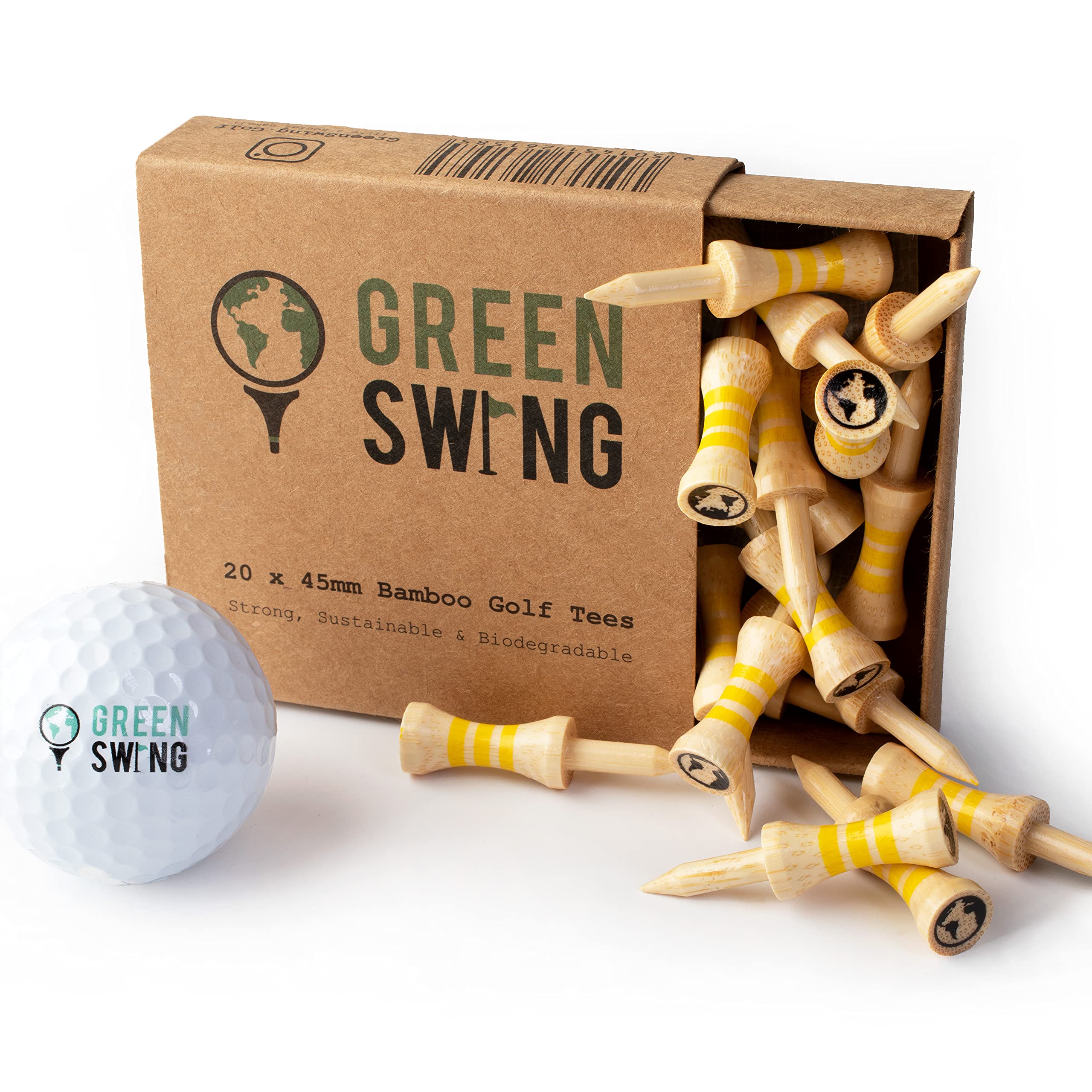 Bamboo Castle Golf Tees 45mm - Sustainable Yellow