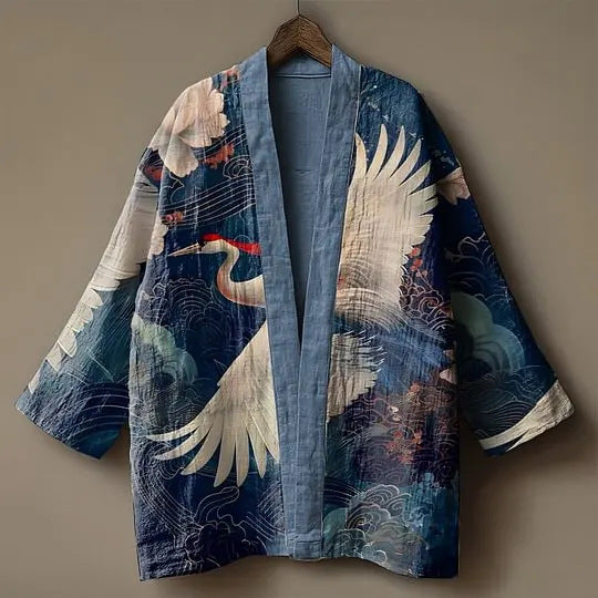 Open-Front Kimono Jacket with Wide Sleeves — view 6