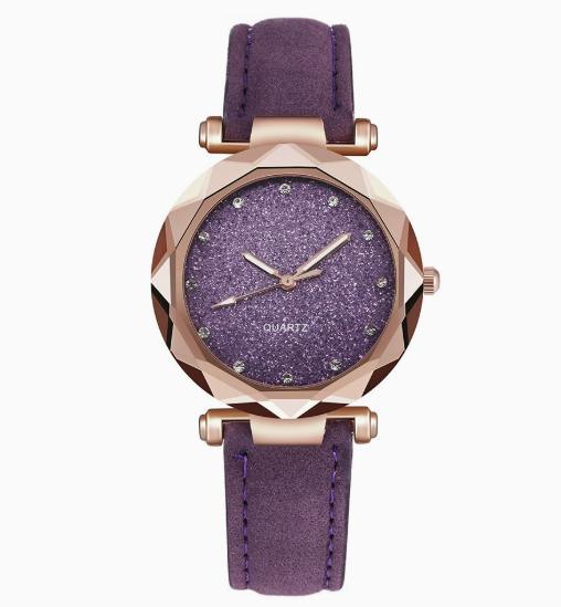 Sleek Leather Quartz Wristwatch