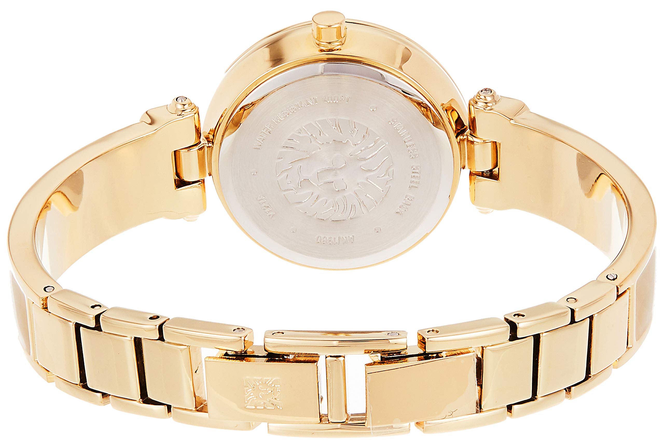 Diamond Dial Bangle Watch in Tan/Gold