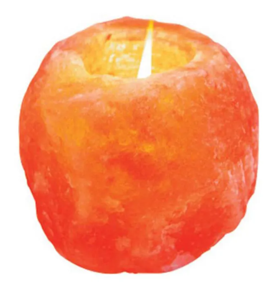 Hand-Carved Himalayan Salt Crystal Candle Holder
