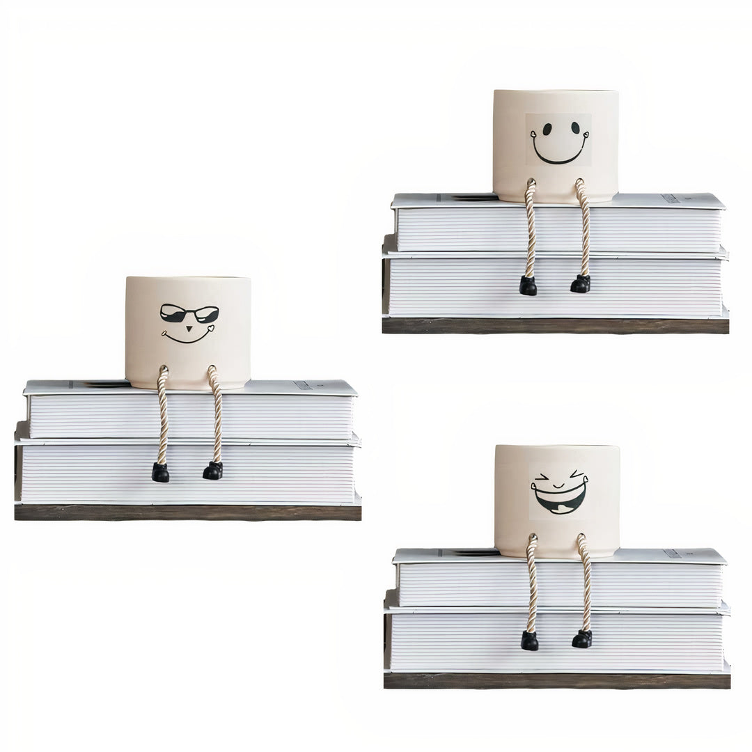 Attitude Planters Set of 3 with Bamboo Trays