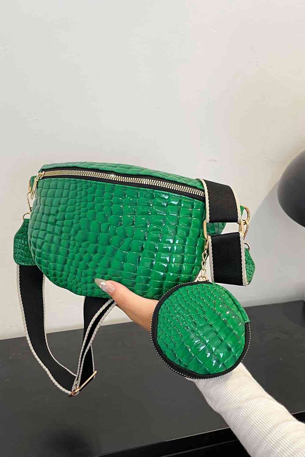 Ella Crocodile Sling Bag with Coin Purse