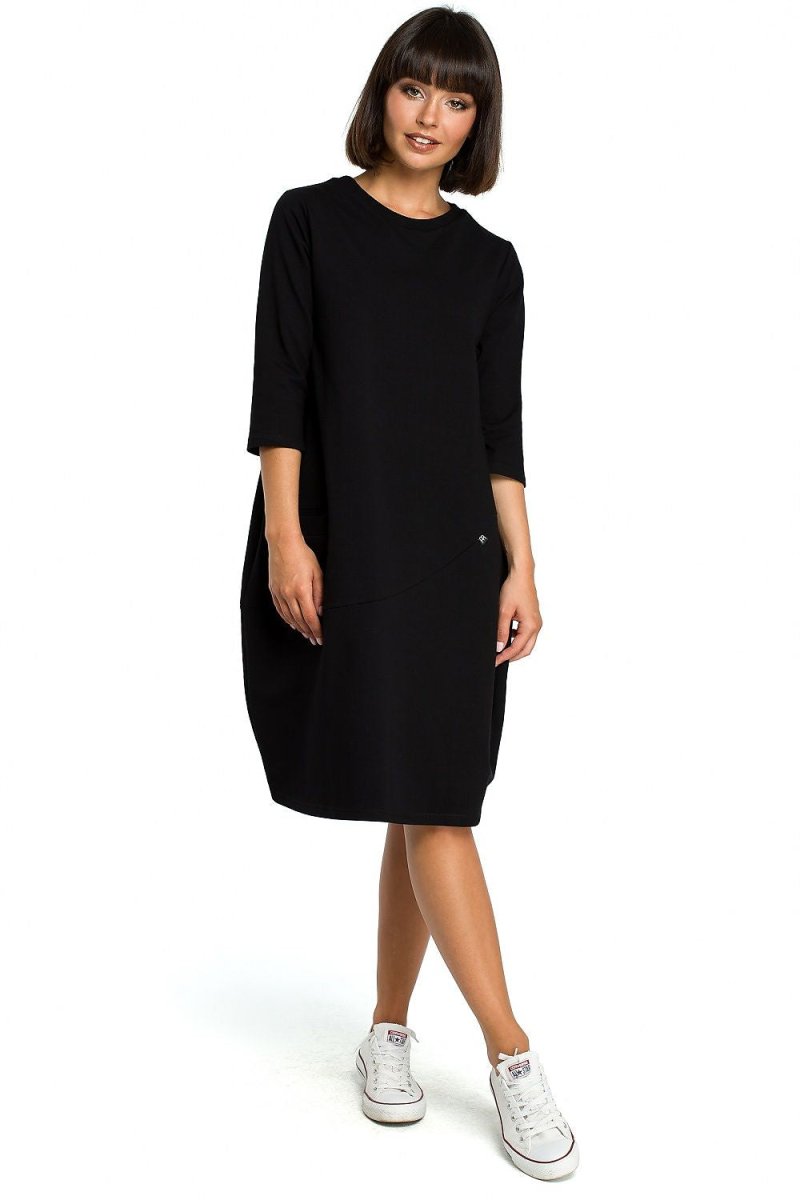 BeWear floral day dress with light blue and white print, elegant neckline and flowing silhouette