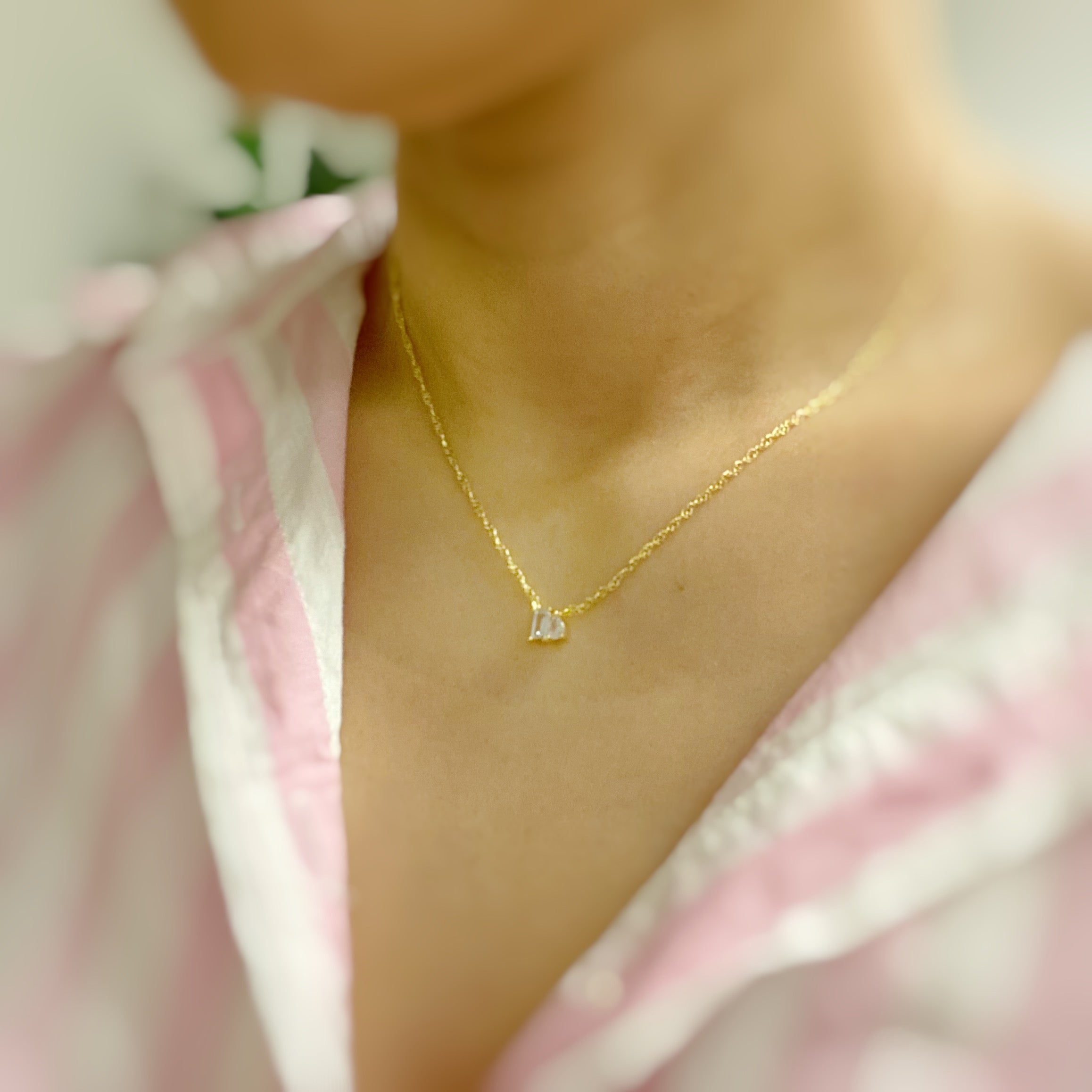Baguette Cut Stone Pendant Necklace