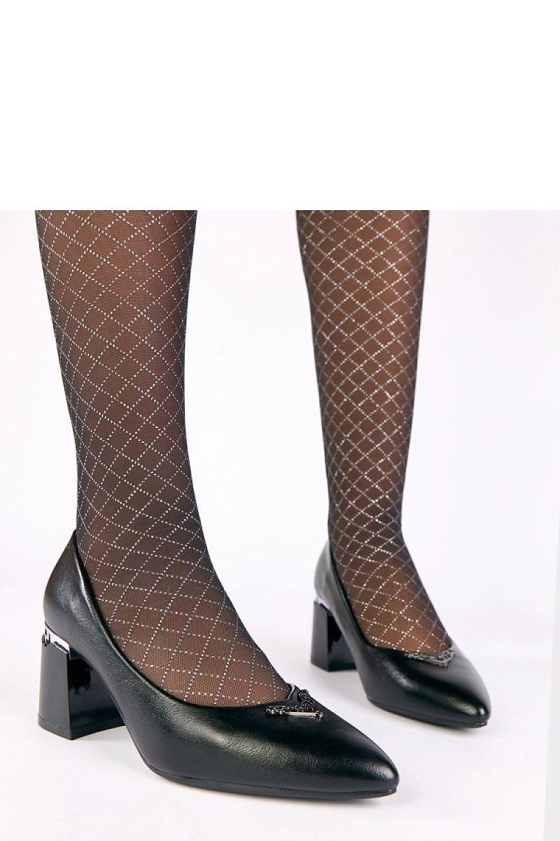 Black block heel pumps with pointed toe by Solea – women's elegant court shoes