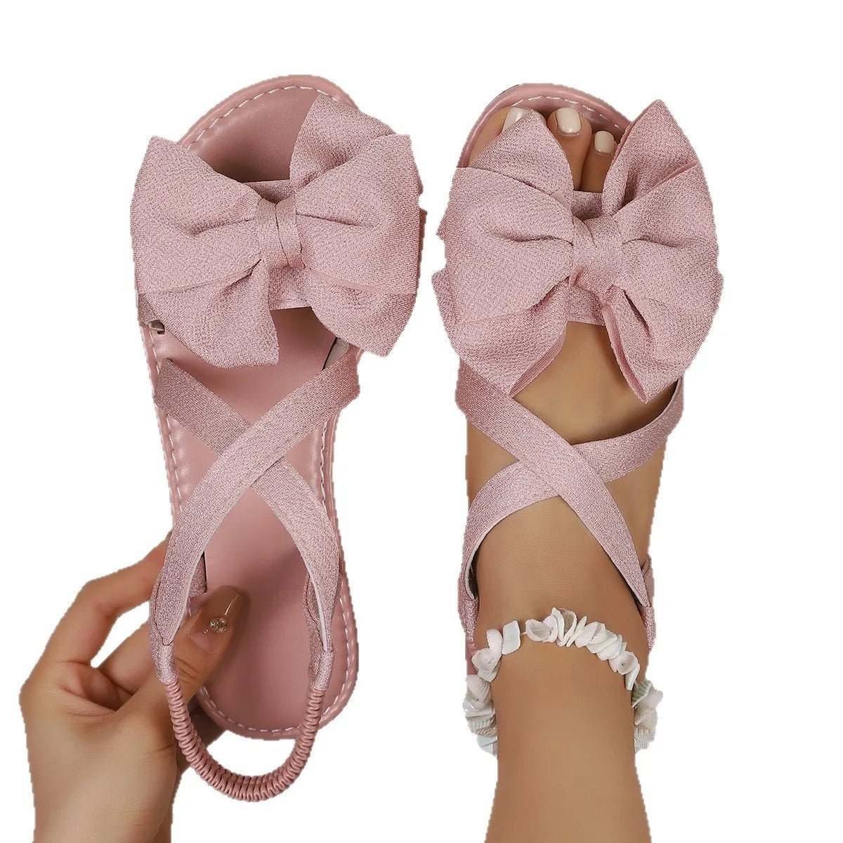 Bow - Tie Cross - Strap Comfort Sandals - Wow Store