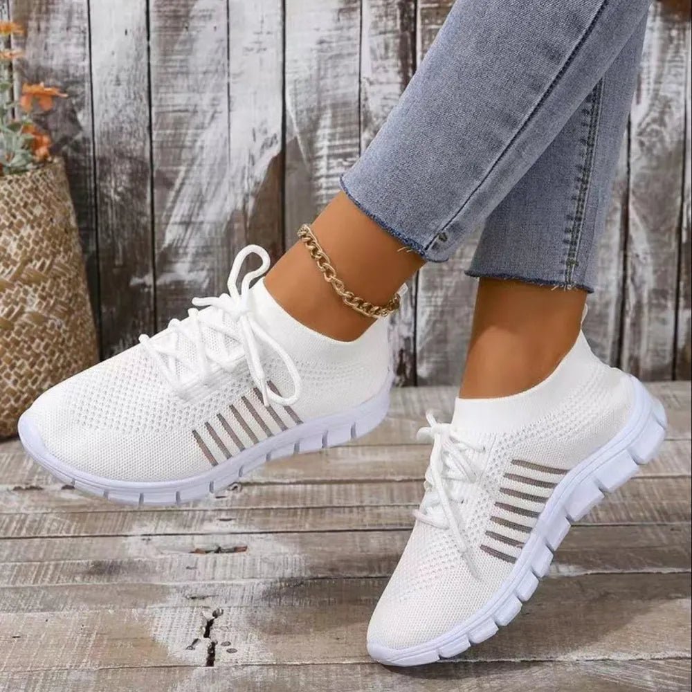 Breathable Mesh Round Toe Lace Up Athletic - Wow Store
