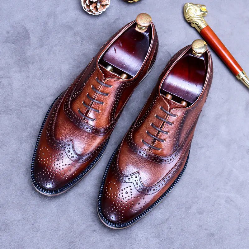 Brogue Men's Business Shoes - Retro Engraved Leather Dress Shoes | WOW Store - Wow Store