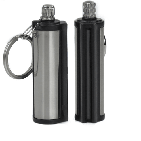 Brushed Stainless Steel Cylinder Keychain Lighter - WowStore.live