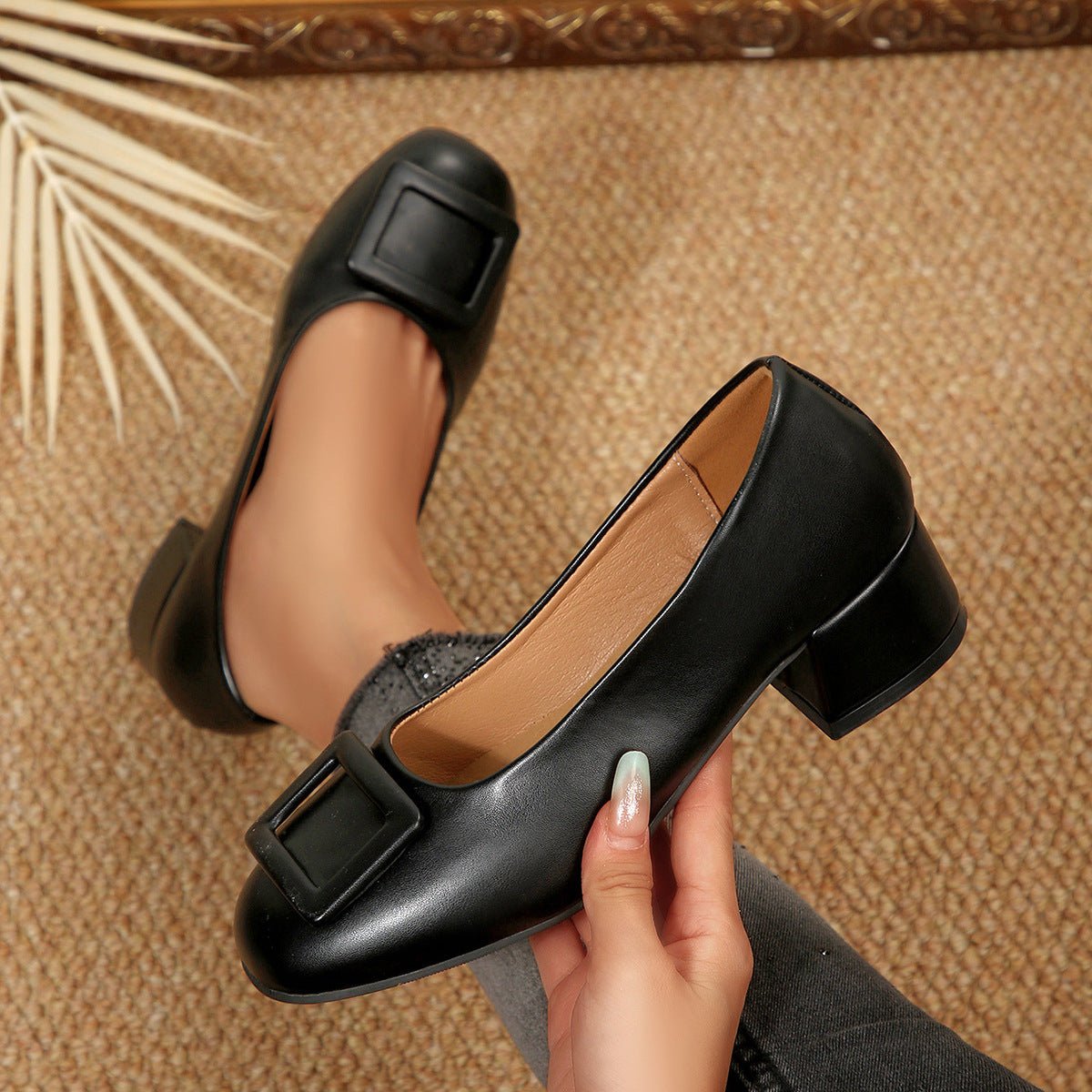 Buckle Block Heel Pumps - Wow Store