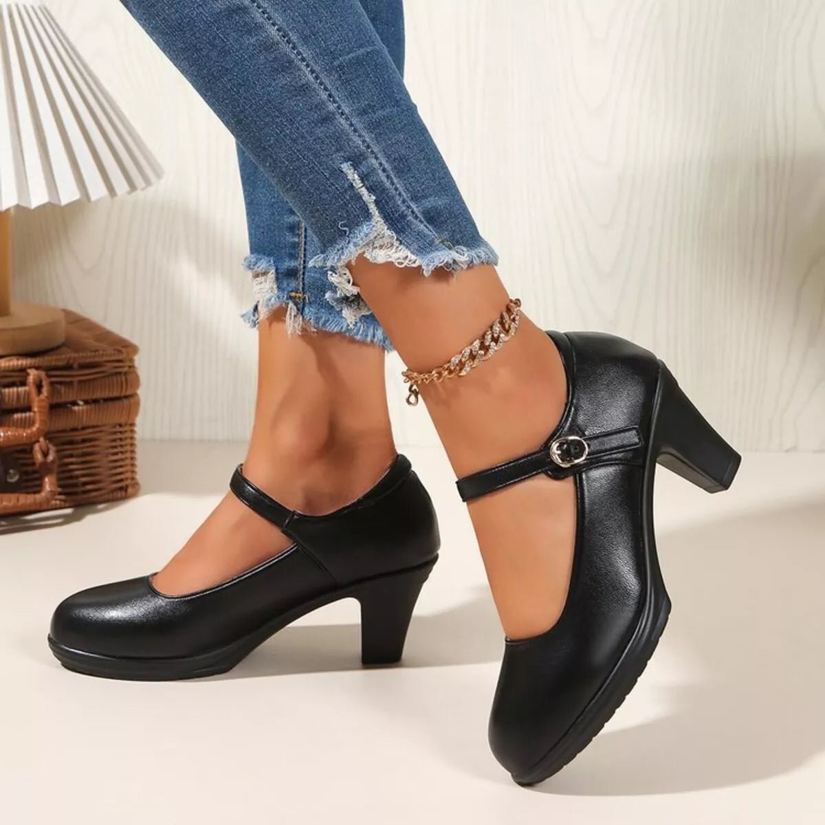 Buckle Block Heels Pumps - Wow Store