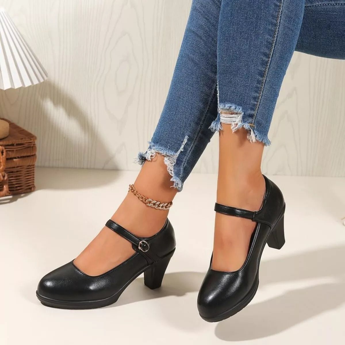 Buckle Block Heels Pumps - Wow Store