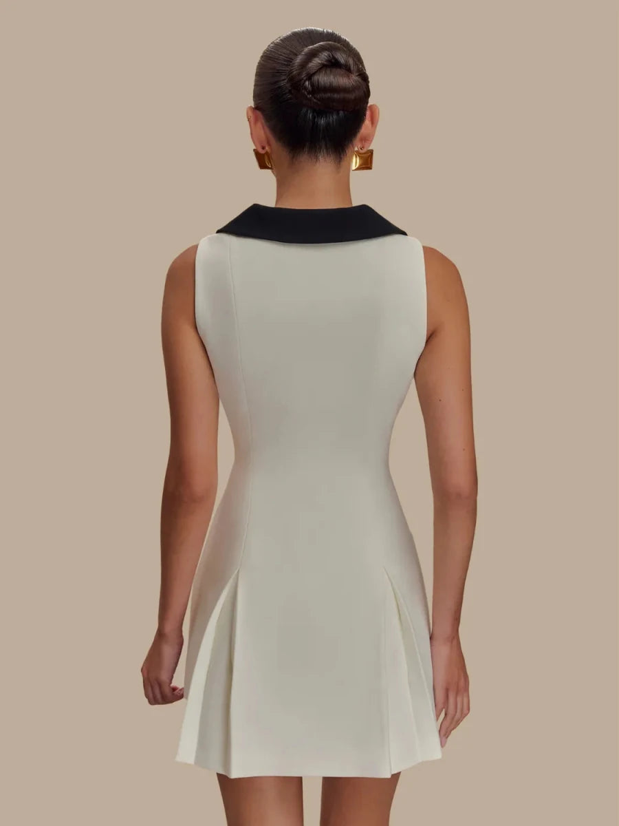 Button Front Sleeveless Mini Dress - Wow Store