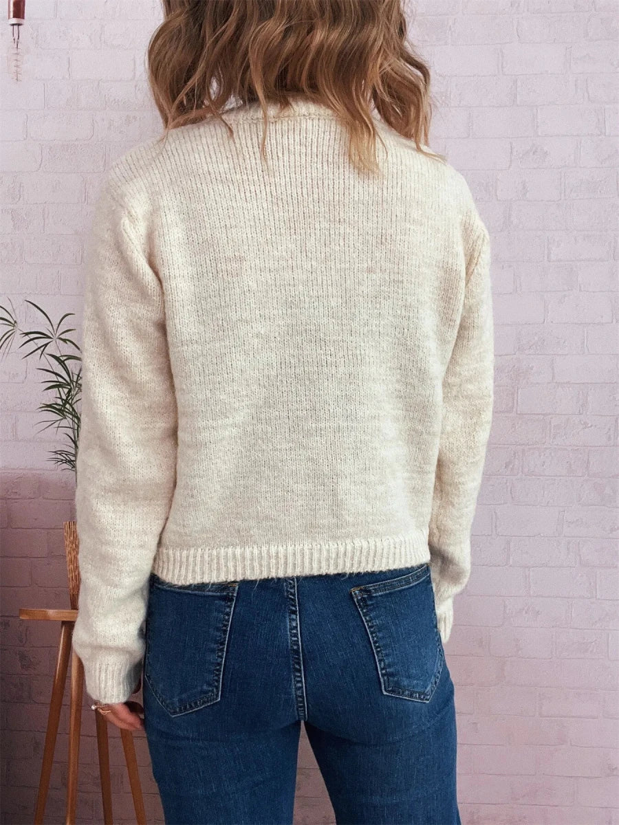 Button - Up Ribbed Hem Cardigan with Chest Pocket - Wow Store