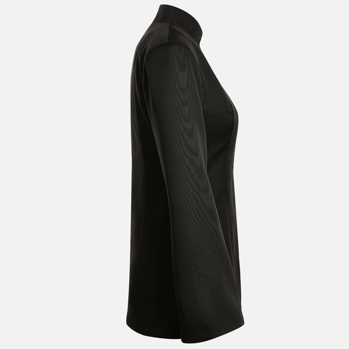 Black Oversized Cropped Blazer with Stand Collar