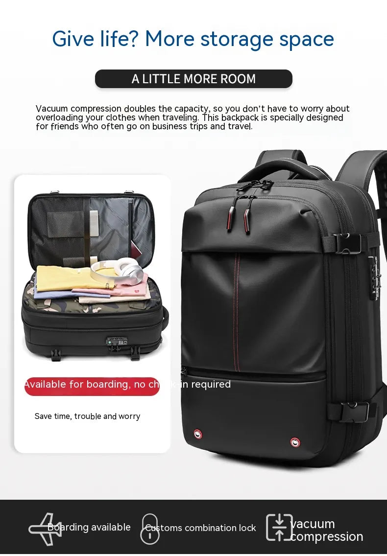 Smart Travel Backpack with Vacuum Compression System