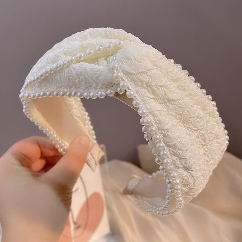 Knotted Pearl Fabric Headband