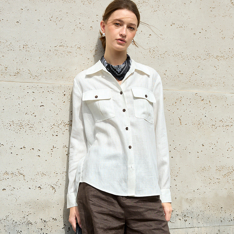 Button-Down Utility Shirt with Chest Pockets