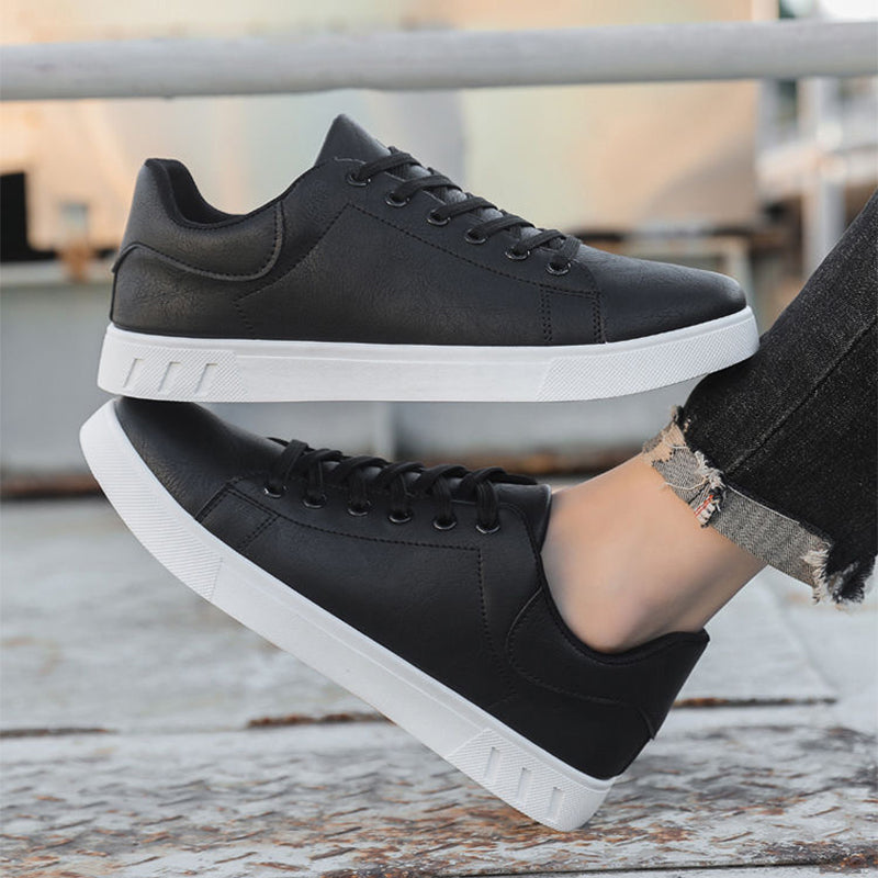 Men's Faux-Leather Lace-Up Sneakers