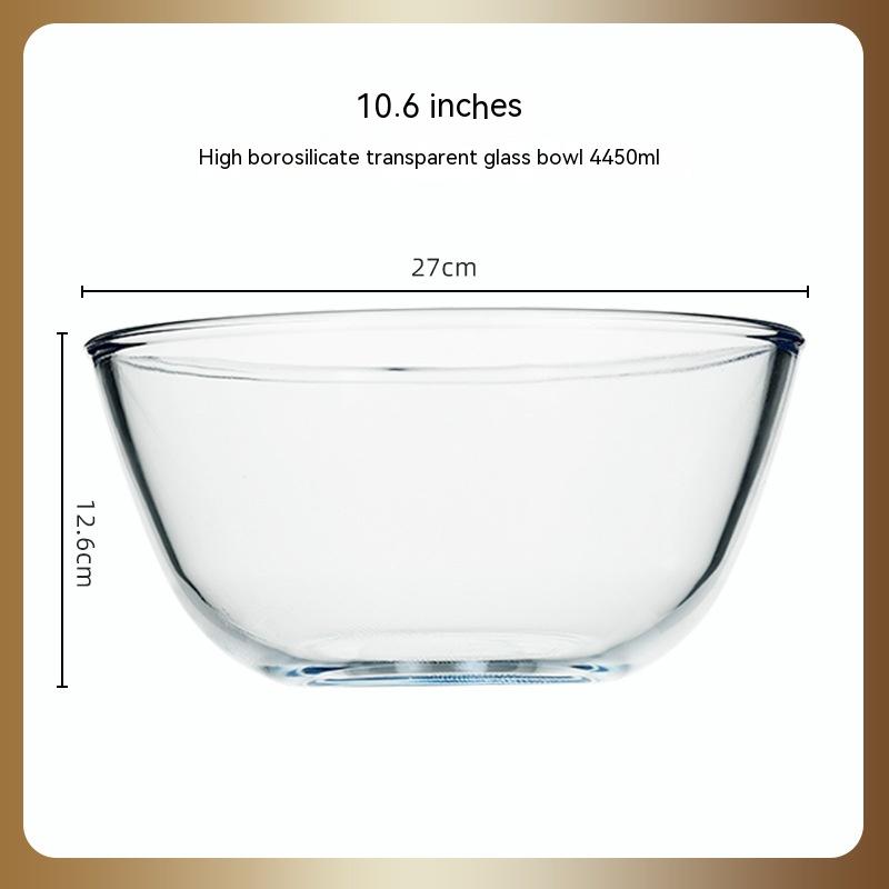 Japanese-Inspired Transparent Glass Salad Bowl
